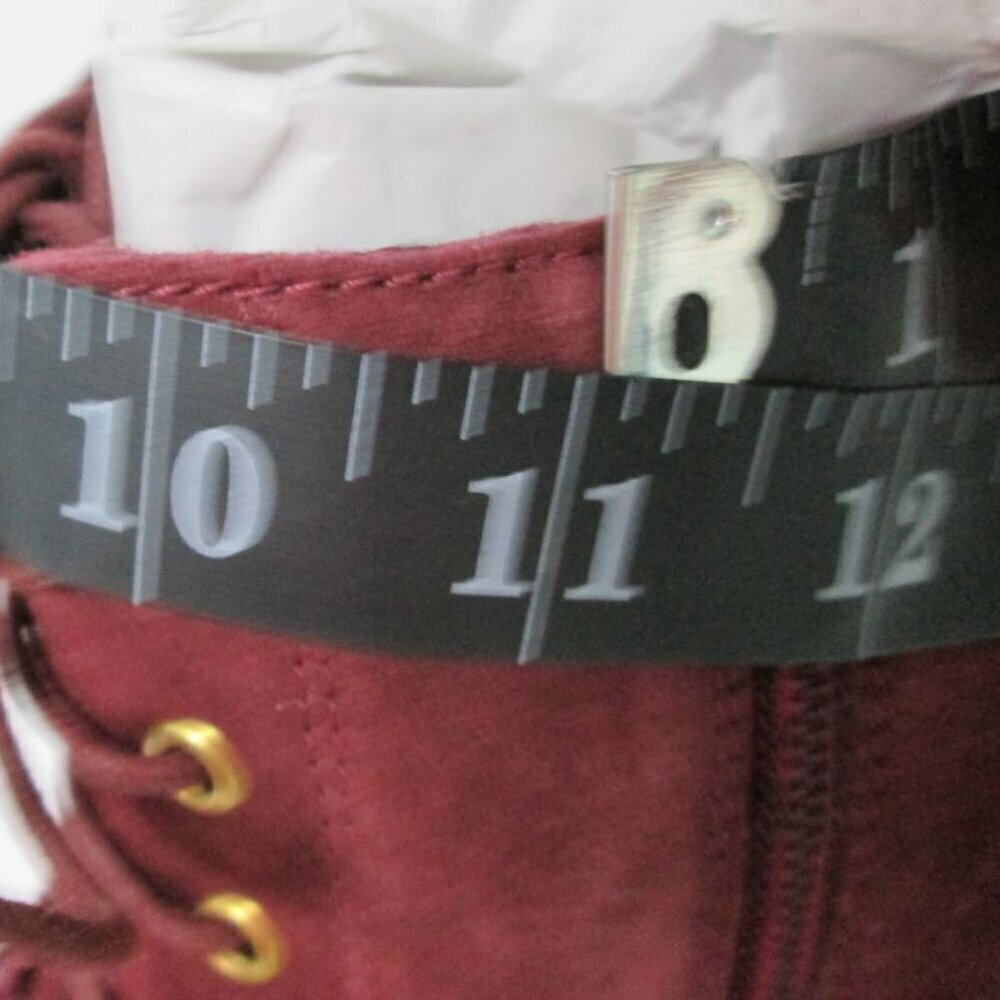 Diba Blake Suede Leather Lace-Up, Side Zipper Wedge Booties-Burgandy-Various-NWT - Picture 14 of 15